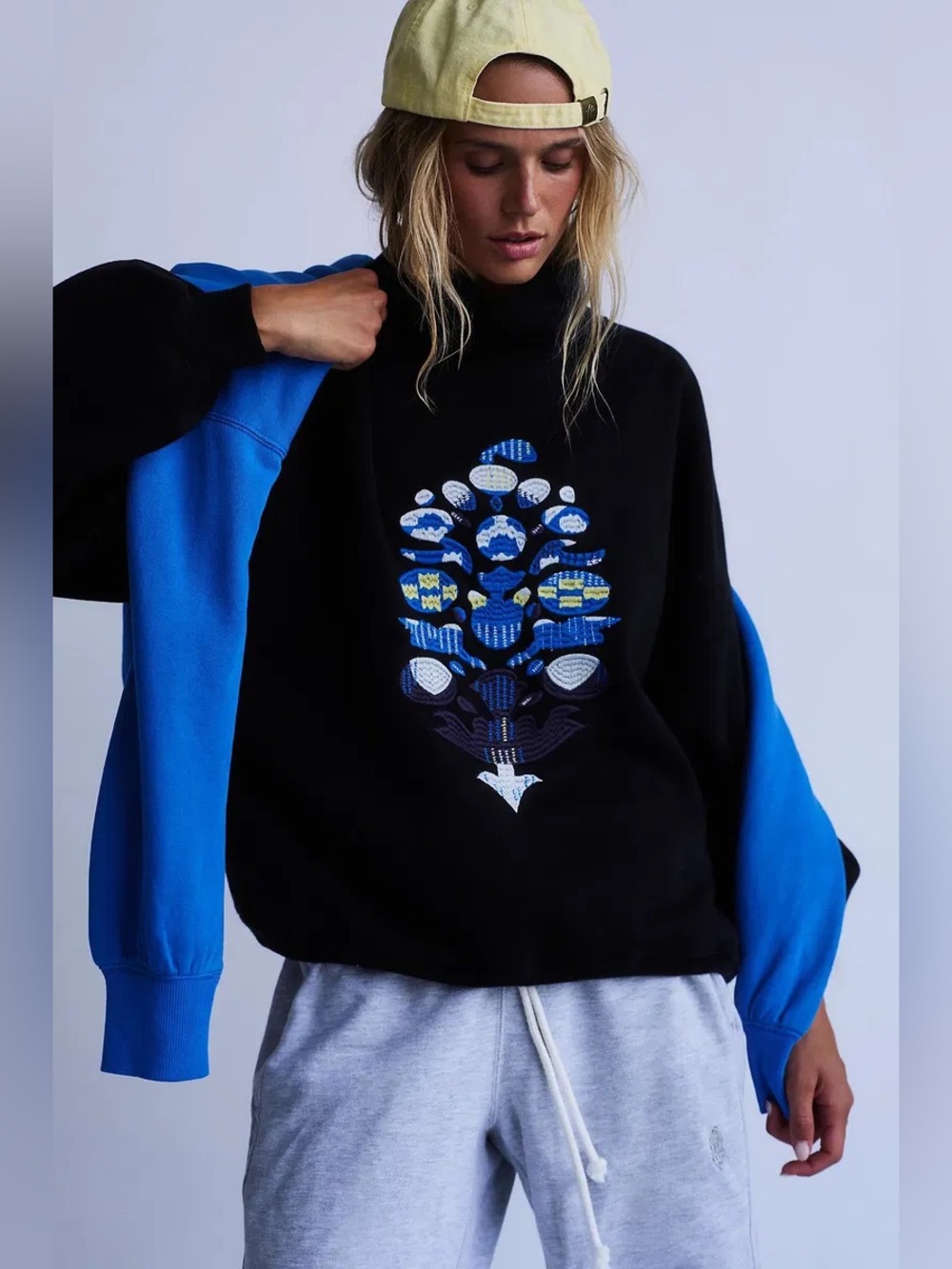 free people movement On Your Mark Logo Mock Neck Pullover